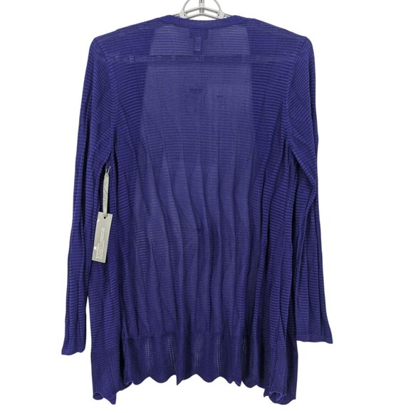 Chicos Travelers Slinky Cardigan Women Size L Open Front Knit Lightweight Boho - Picture 2 of 10